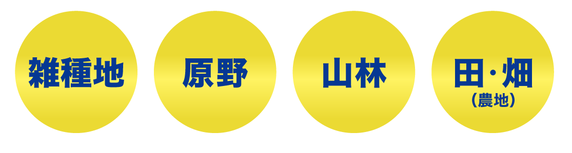 雑種地、原野、山林、田畑(農地)